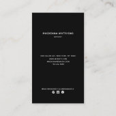 Modernes Minimalistisches Berufliches Haar-Stylist Visitenkarte (Rückseite)