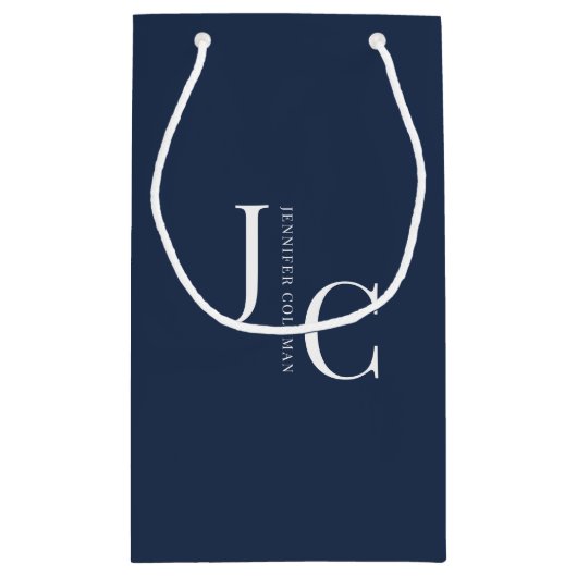 Modernes Minimalistisches Berufliches Monogramm Na Kleine Geschenktüte (Rückseite)