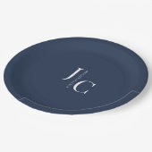 Modernes Minimalistisches Berufliches Monogramm Na Pappteller (Schrägansicht)