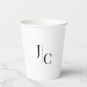 Modernes Minimalistisches Berufliches Monogramm Pappbecher (Vorderseite)