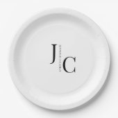 Modernes Minimalistisches Berufliches Monogramm Pappteller (Vorderseite)