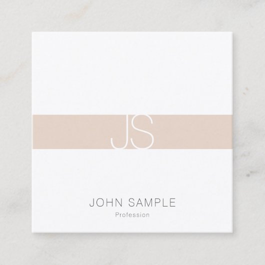 Modernes, Minimalistisches Berufliches Monogramm Quadratische Visitenkarte (Vorderseite)
