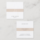 Modernes, Minimalistisches Berufliches Monogramm Quadratische Visitenkarte (Vorne/Hinten)