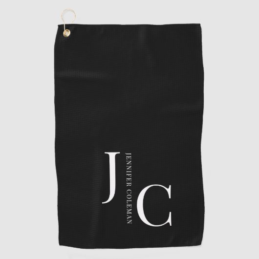 Modernes Minimalistisches Berufliches Monogramm Sc Golfhandtuch (Vorderseite)
