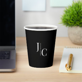 Modernes Minimalistisches Berufliches Monogramm Sc Pappbecher