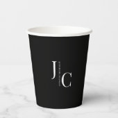 Modernes Minimalistisches Berufliches Monogramm Sc Pappbecher (Rückseite)
