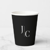 Modernes Minimalistisches Berufliches Monogramm Sc Pappbecher (Vorderseite)