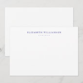 Modernes Minimalistisches Berufliches Navy Blue Mitteilungskarte (Vorne/Hinten)