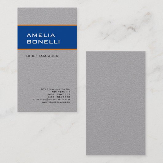 Modernes, Minimalistisches Berufliches Premium Gra Visitenkarte (Vorne/Hinten)