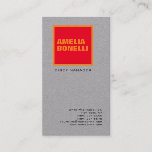 Modernes, Minimalistisches Berufliches Premium Gra Visitenkarte (Vorderseite)