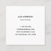 Modernes Minimalistisches Berufliches Quadratische Visitenkarte (Rückseite)