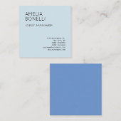 Modernes Minimalistisches Berufliches Schlicht Bla Quadratische Visitenkarte (Vorne/Hinten)