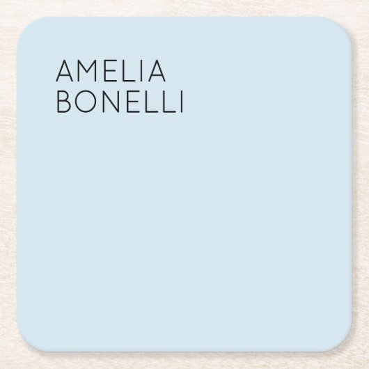 Modernes Minimalistisches Berufliches Schlicht Bla Rechteckiger Pappuntersetzer (Vorderseite)