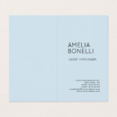 Modernes Minimalistisches Berufliches Schlicht Bla Visitenkarten (Außenseite Aufgefaltet)