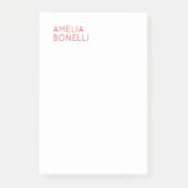 Modernes Minimalistisches Berufliches Schlichtes W Post-it Klebezettel (Vorderseite)