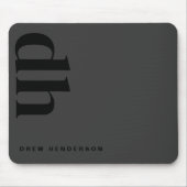 Modernes Minimalistisches Berufliches Schwarzes Mo Mousepad (Vorne)