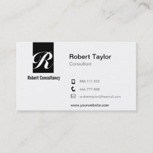 Modernes Minimalistisches berufliches Schwarzweiss Visitenkarte