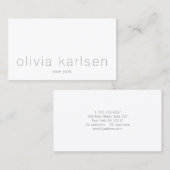 Modernes Minimalistisches Berufliches Weiß Visitenkarte (Vorne/Hinten)