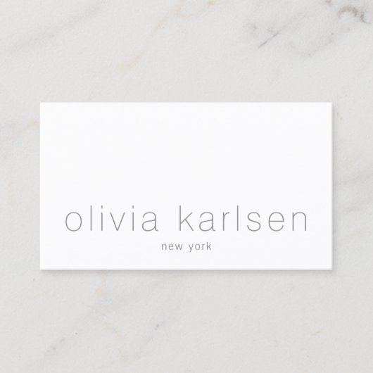Modernes Minimalistisches Berufliches Weiß Visitenkarte (Vorderseite)