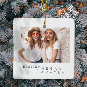 Modernes Minimalistisches Best Friends BESTE FREUN Keramikornament