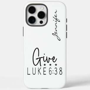 Modernes Minimalistisches Bibelverse Luke 6:38 iPh iPhone 16 Pro Max Hülle