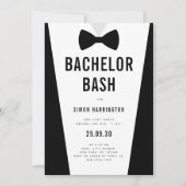 Modernes Minimalistisches Big Bold Bachelor Bash P Einladung (Vorderseite)