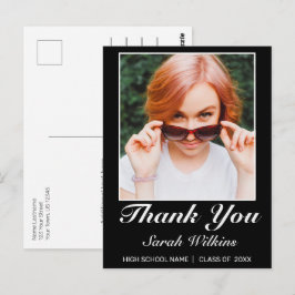 Modernes Minimalistisches Black Abschluss Foto Dan Postkarte