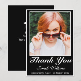 Modernes Minimalistisches Black Abschluss Foto Vie Dankeskarte