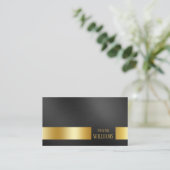 Modernes Minimalistisches Black and Gold Corporate Visitenkarte (Stehend Vorderseite)