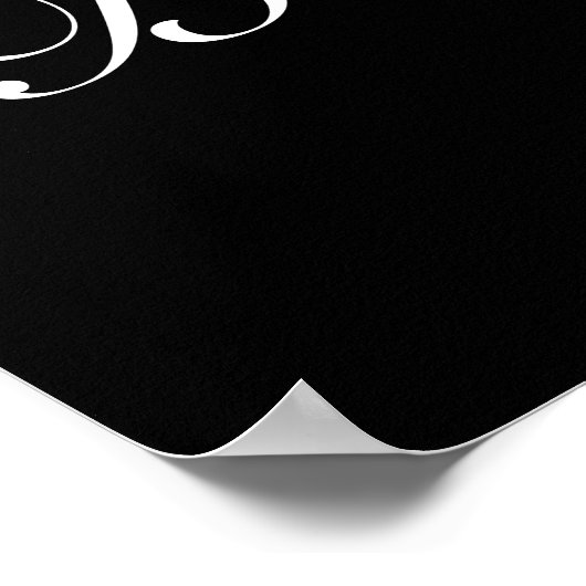 Modernes Minimalistisches Black Bat Mitzvah Foto P Poster (Ecke)