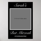 Modernes Minimalistisches Black Bat Mitzvah Foto P Poster (Vorne)