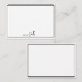 Modernes Minimalistisches Black Borderred Stilschr Mitteilungskarte (Vorne/Hinten)