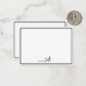 Modernes Minimalistisches Black Borderred Stilschr Mitteilungskarte (Vorderseite/Rückseite Beispiel)