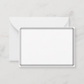 Modernes Minimalistisches Black Borderred Stilschr Mitteilungskarte (Rückseite)