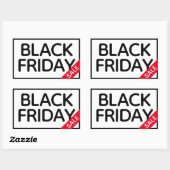 Modernes, minimalistisches Black Friday Sale Rechteckiger Aufkleber (Blatt)