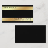 Modernes Minimalistisches Black Gold Stilvoll Schl Visitenkarte (Vorne/Hinten)