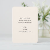 Modernes Minimalistisches Black Ivory Wedding Foto Save The Date (Stehend Vorderseite)