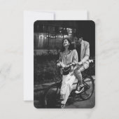 Modernes Minimalistisches Black Ivory Wedding Foto Save The Date (Rückseite)