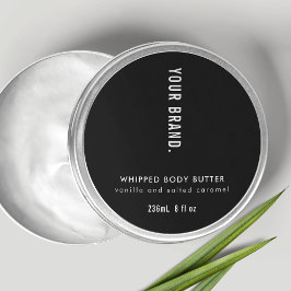 Modernes Minimalistisches Black Jar Produkt Runder Aufkleber