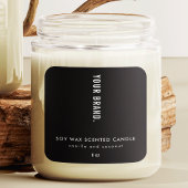 Modernes Minimalistisches Black Packaging Candle J Quadratischer Aufkleber
