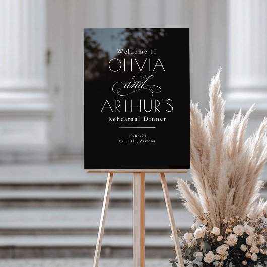 Modernes Minimalistisches Black Probe Dinner Willk Acrylschild