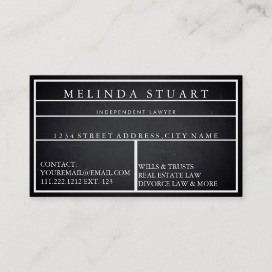 Modernes Minimalistisches Blackboard Beruflich Visitenkarte (Vorderseite)