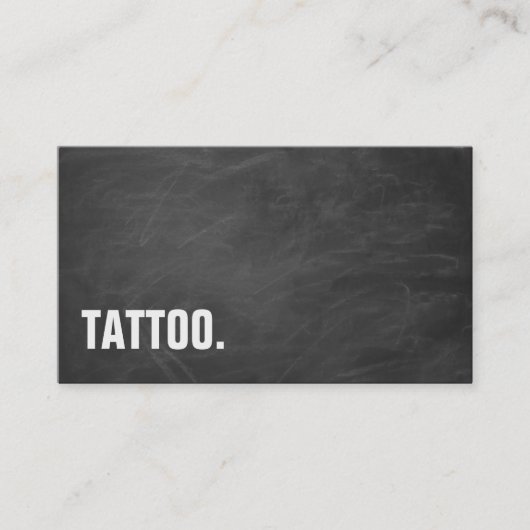 Modernes Minimalistisches Blackboard Tattoo Berufl Visitenkarte (Vorderseite)