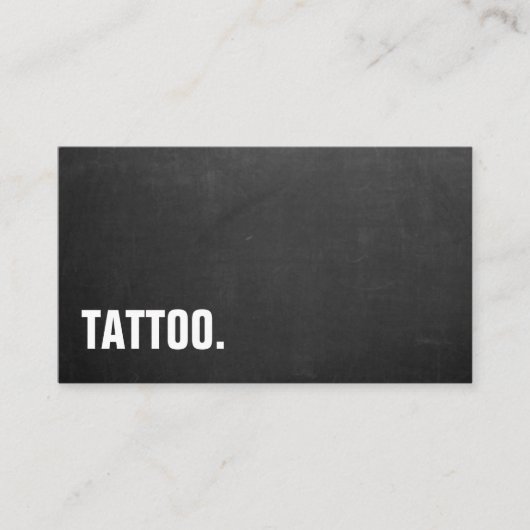 Modernes Minimalistisches Blackboard Tattoo Berufl Visitenkarte (Vorderseite)