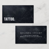 Modernes Minimalistisches Blackboard Tattoo Berufl Visitenkarte (Vorne/Hinten)