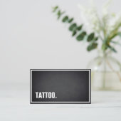 Modernes Minimalistisches Blackboard Tattoo Berufl Visitenkarte (Stehend Vorderseite)