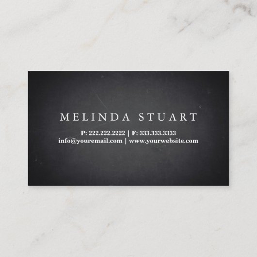 Modernes Minimalistisches Blackboard Tattoo Berufl Visitenkarte (Rückseite)