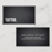 Modernes Minimalistisches Blackboard Tattoo Berufl Visitenkarte (Vorne/Hinten)