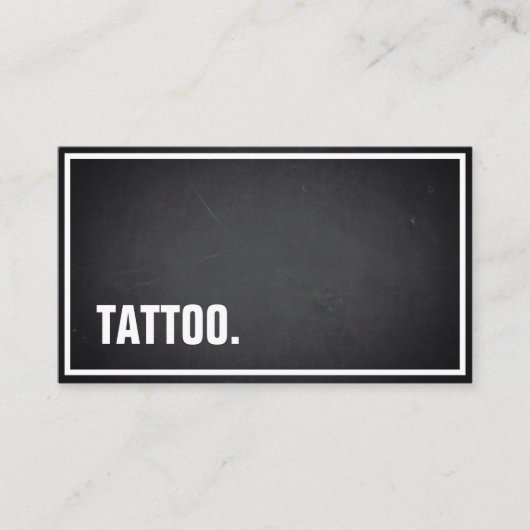 Modernes Minimalistisches Blackboard Tattoo Berufl Visitenkarte (Vorderseite)