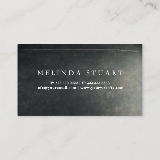 Modernes Minimalistisches Blackboard Tattoo Berufl Visitenkarte (Rückseite)